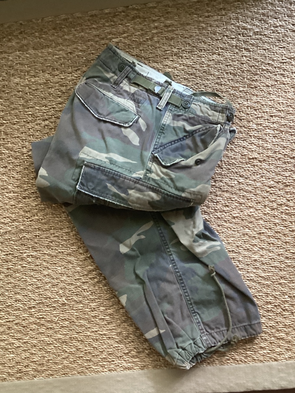 Abercrombie & Fitch Men's Camo Cargo Pants - Green/Olive